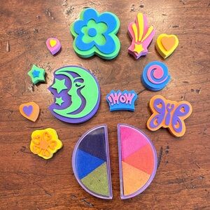 Brand New Colorful Foam Stamps Set for Kids - 13 Pieces